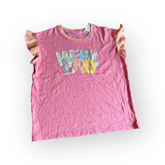 NWT Pink Flutter Sleeve Rockets Of awesome Tee - Picture 1 of 3